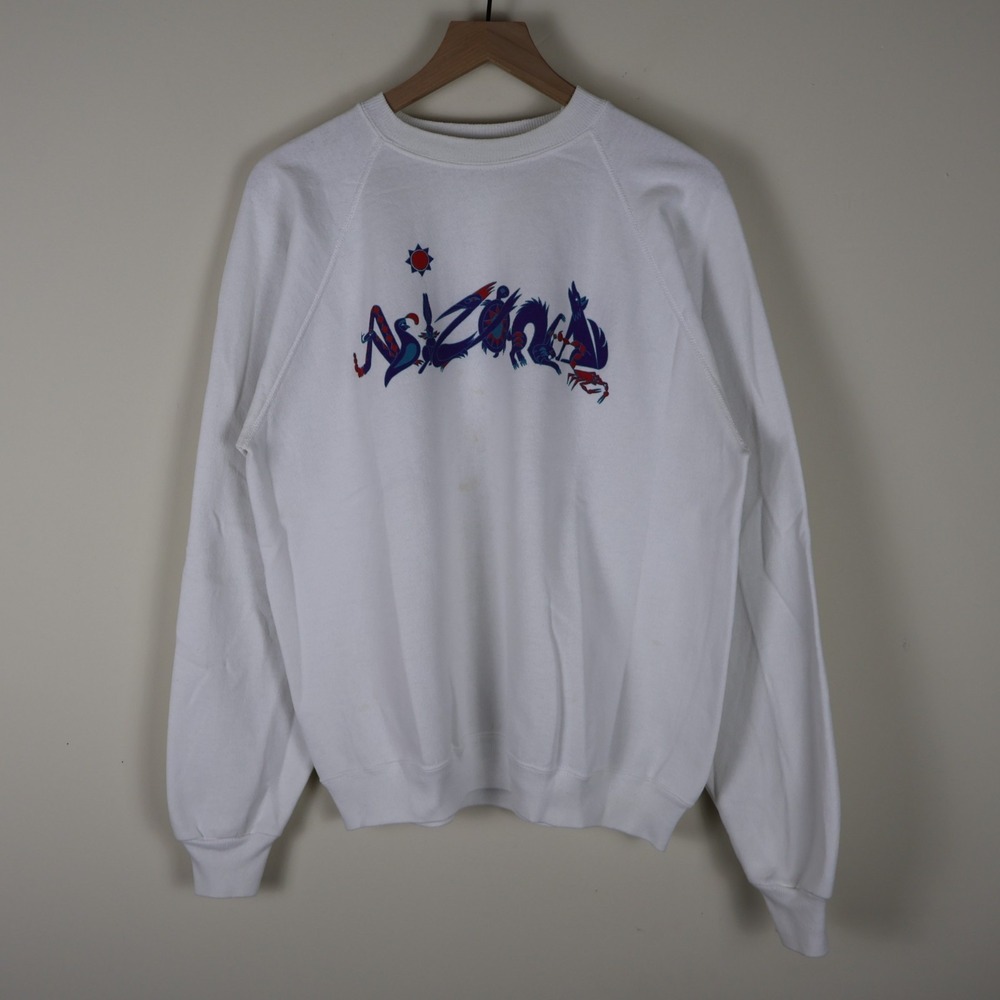 Vintage 90s Arizona Cartoon Animal Tourist Sweatshirt‎ White Size XL 23x26
